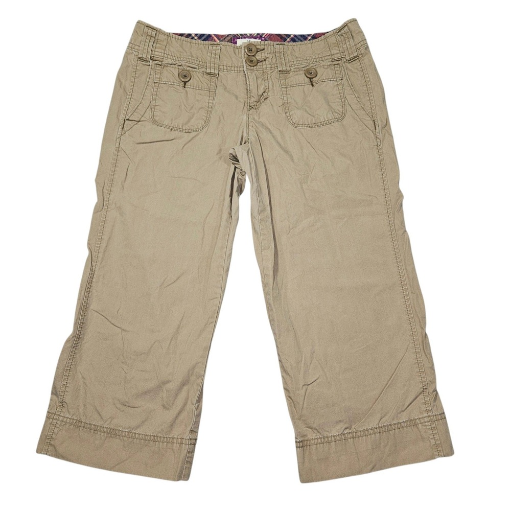 American Eagle VTG Y2K Utility Capri Pants Khaki Tan Sz 4